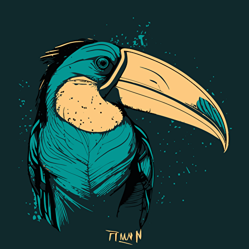 tucan bird linework art,minimalist,vector