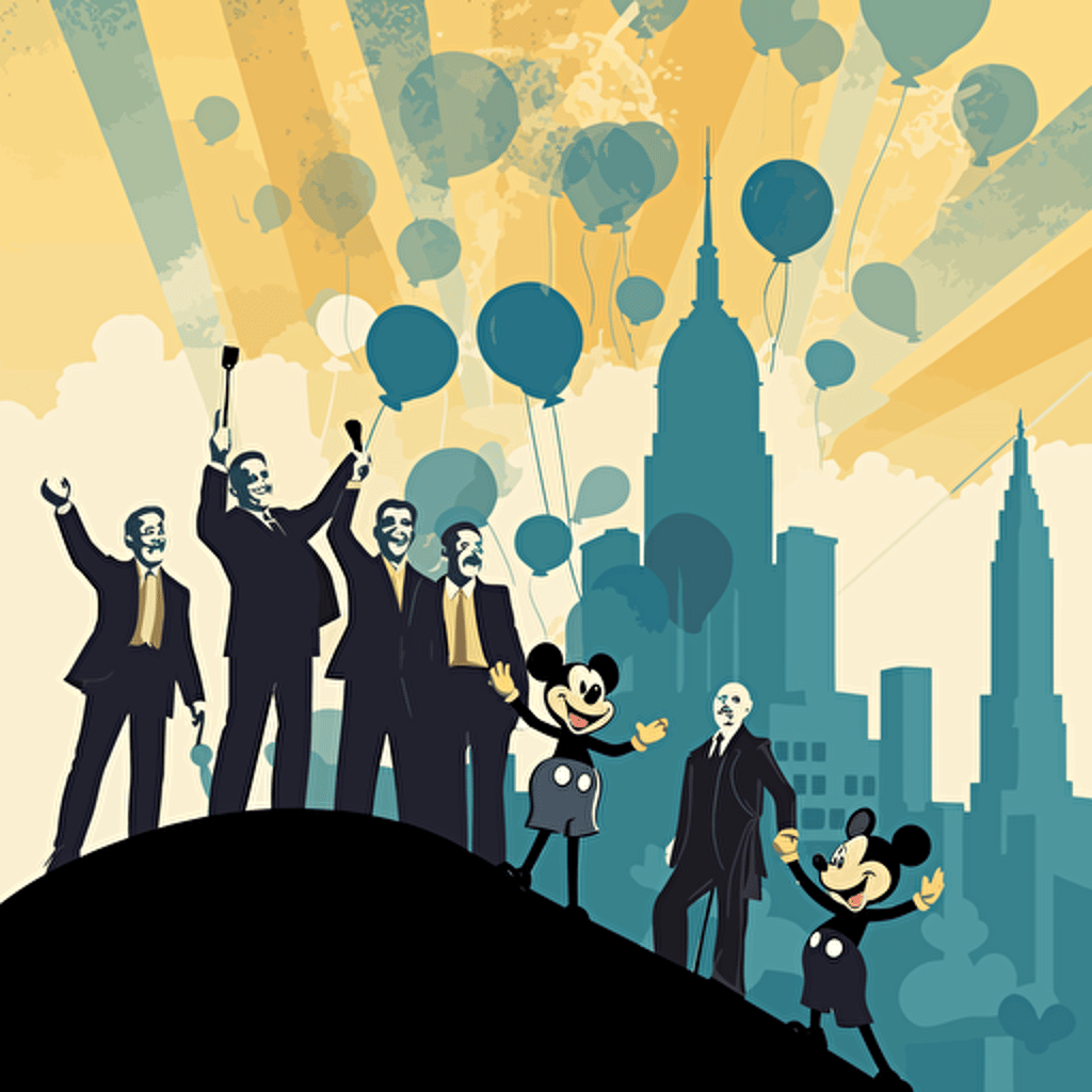 financial success, disney theme, vector art, no background, no text