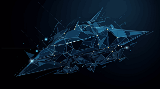 high tech futuristic machine, minimalist, vector art, oragami art, dark blue background