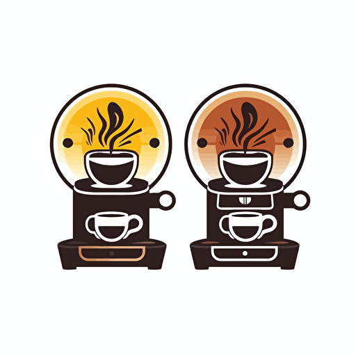a professional and a professional coffee maker and a coffee with the sun and elegant living experience with the prompt customer satisfaction of your life at all costs, logo, vectorized.