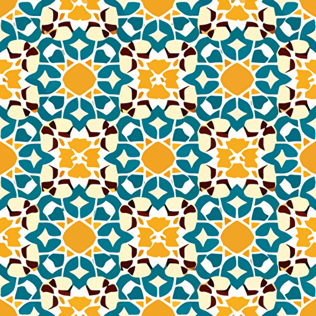 Arabic mosaic pattern simple pattern symmetrical simple vector style