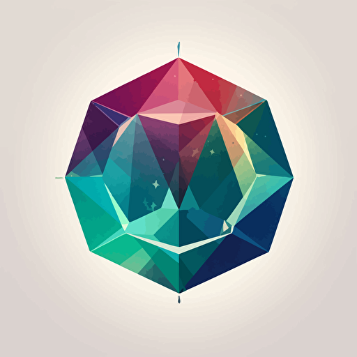 simple vector logo featuring the facets of a gem as seen from the top