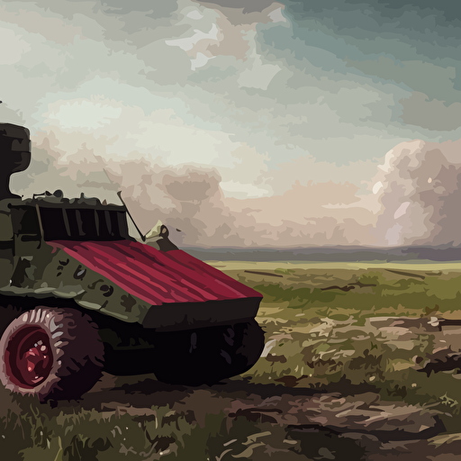 highly detailed watermelon military vehicle epic weapons battlefield russian city background military vehicle watermelon photorealistic concept 3d digital art style caspar david friedrich super rendered octane render epic rtx dimensional light