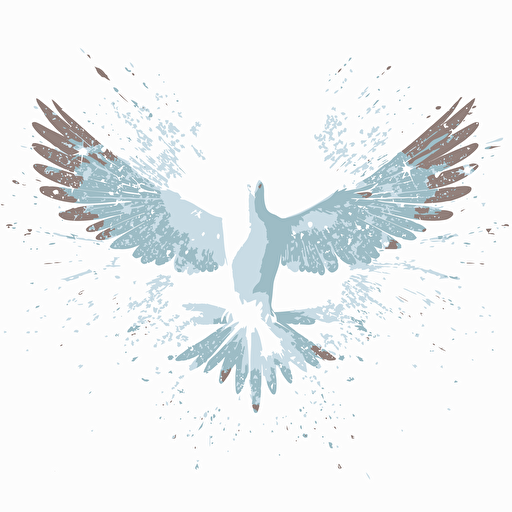 shiny Holy spirit silhouette vector, white background