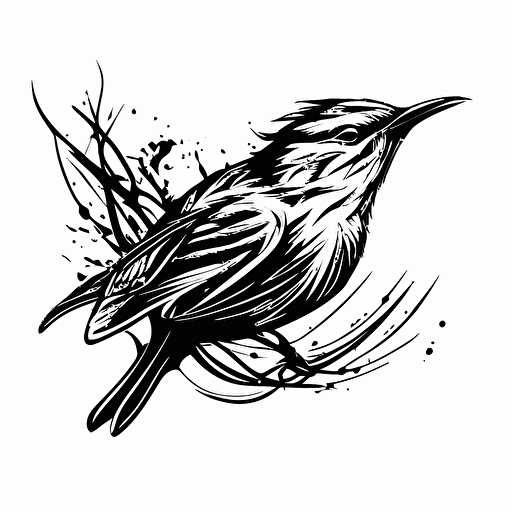 a logo of a bird in vector, line drawing made in CorelDraw