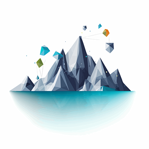 prompt create a logo for a web and video production company "Yukon Pixel" in modern futuristic ai, abstract vector style connected with mountains themes on a white background