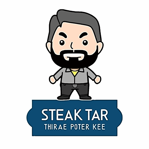 sticker design, super cute pixar style Jonathan Frakes, vector
