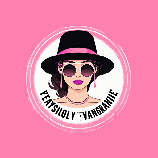 very simple vector logo for a fashion vlogger background pink