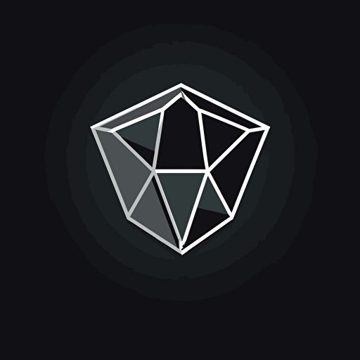 simple MTI vector logo as the facets of a gem, monotone