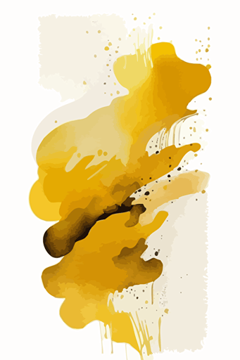 Mustard yellow and beige watercolour abstract, Minimalist, vector, contour