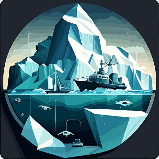 radar detecting icebergs and boats vector image