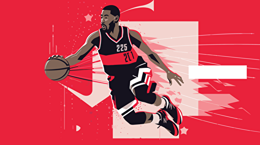 Dribbble slide deck used by Portland Trail Blazers, vector, high res, white black red grey