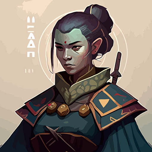 A yuan ti from D&D Vector illustration for a videogame anime style