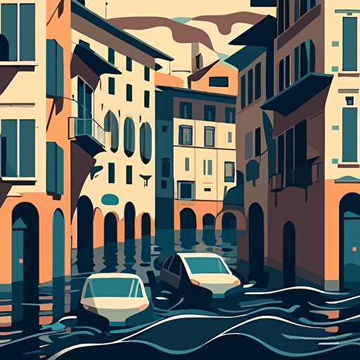 flooding a city vector