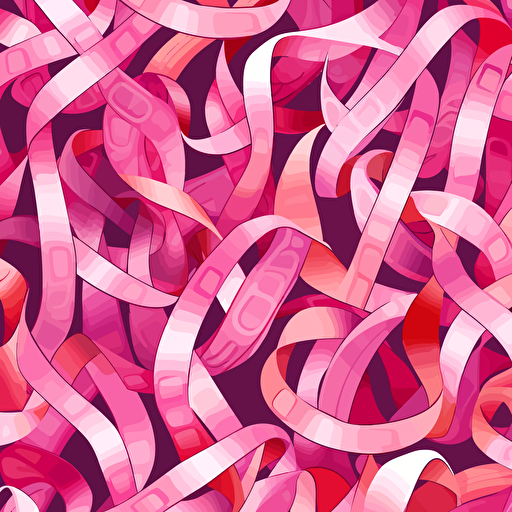illustrated vector pink ribbon pattern