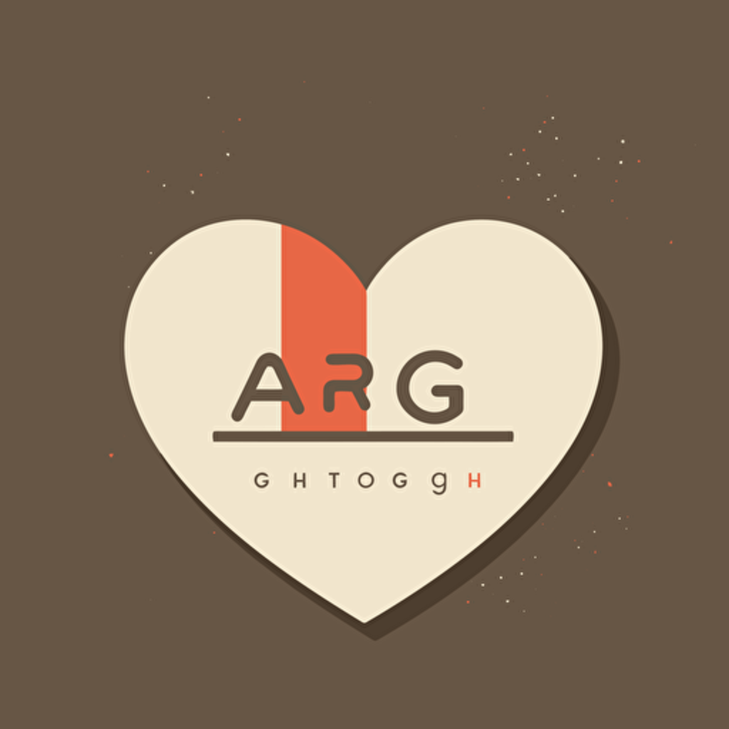 ARTG, heart shape and wordmark inside, wordmark logo, minimalist logo, one color, vector, modern