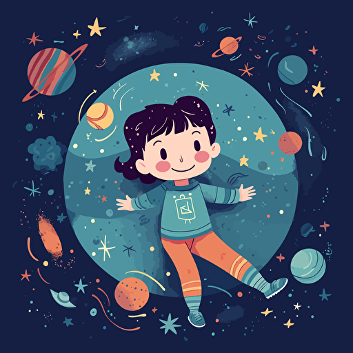 vector, illustration, child, space, stars, zodiac, universe, happy, joy, 6144x6144