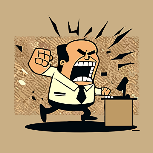 frustrated boss simple and modern vector 2d