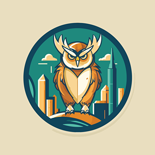 a vector corporate logo combining a wise owl and a business chart