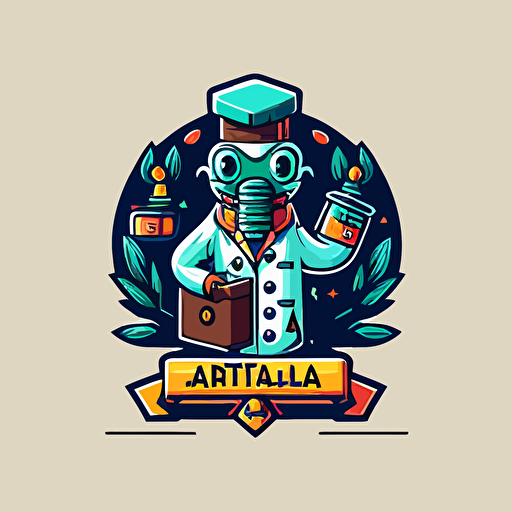 ai pharmacist mascot vector logo dribbble emblem sticker art