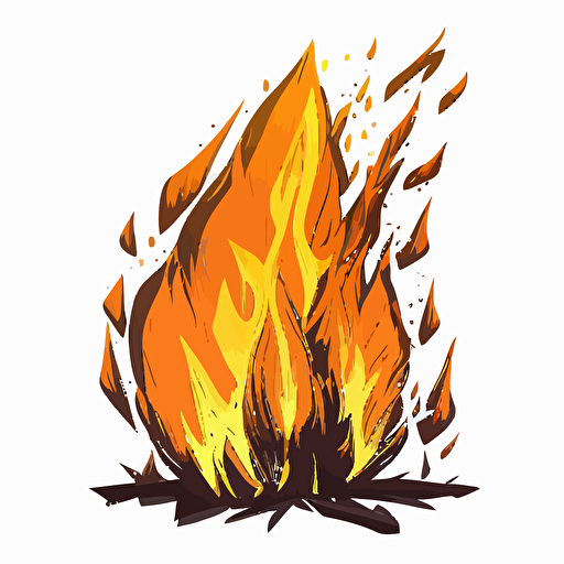 vector drawing of non-threatening small fire