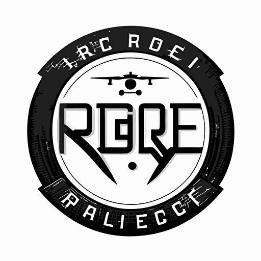 a lettermark for a drone video company named ridge aerial, vector, simple, black and white