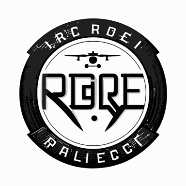 a lettermark for a drone video company named ridge aerial, vector, simple, black and white