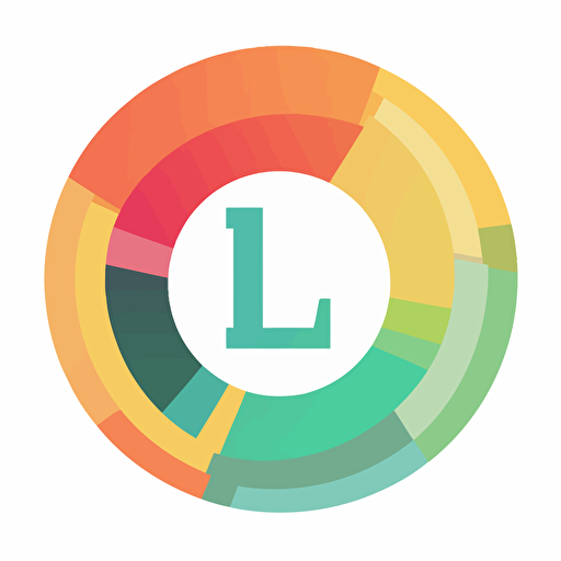 the letters "I" "L" "A" forming a circle, abstract, vector, logo, flat, white background