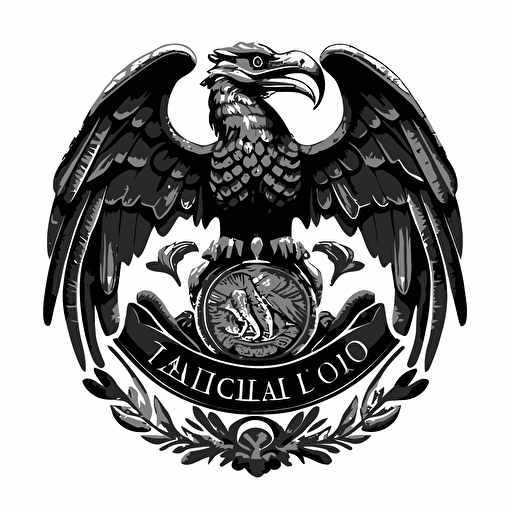 modern iconic logo of house roof and mexican eagle with snake black vector, on whit backgroynd