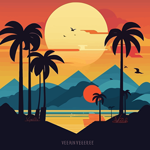 vector design, Minimal Hiroshi Nagai Inspired, Clean and minimalistic style, Scene depicting: VENEZUELA