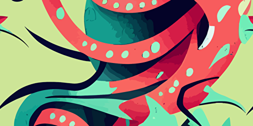 cute monster illustrations, vector punk goth style, colourful, line detail