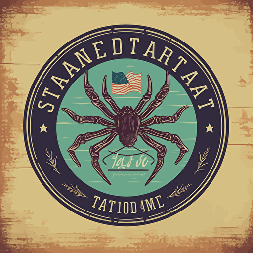 vector logo for an artisan hand-crafted island and trading company that celebrates local made in america products. colorful but traditional. incorporate a spider in the design. Logo should be able to be placed on different backgrounds and materials.