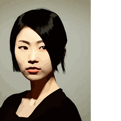 portrait modern asian woman wearing dark shirt upper body 2d game avatar donato giancola kodak film stock chiaroscuro lighting default pose neutral expression face head shot close eye contact sharp focus shape language alphonse mucha gustav klimt style alpha masked transparent flat grey background 4k volumetric lighting french nouveau trending artstation octane render ultra detailed hyperrealistic