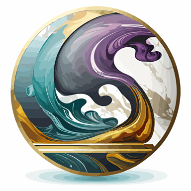 symbolic, Elegant, iconic logo of marble, colorful vector, on white background