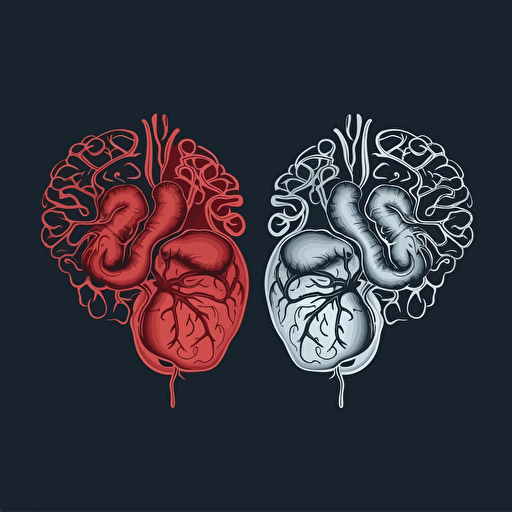 heart and brain logos, vector