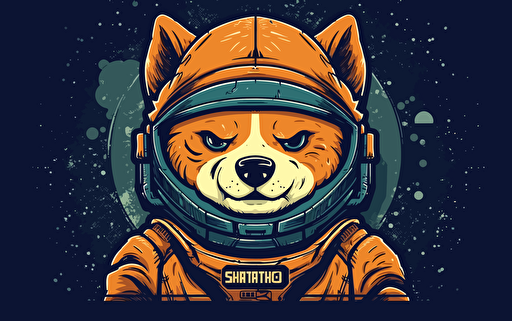 logo design of anthromoporphic shiba dressed in sci-fi battle gear, 2d, vector, amazing-logo-design