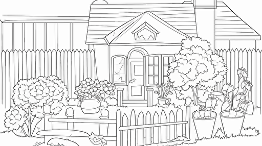 coloring sheet for children, vector art, white background, outdoor animations