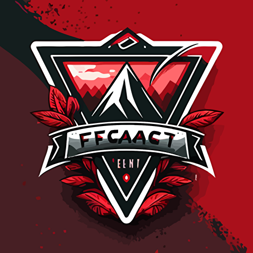 clean vector logo with FC on a triangle form, red and grey