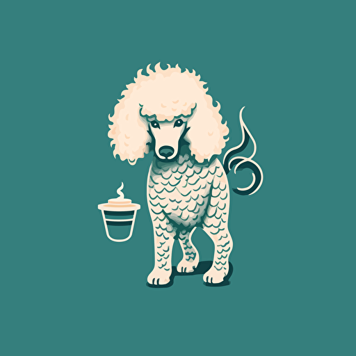 A vector logo of poodle inpsired by the starbucks logo