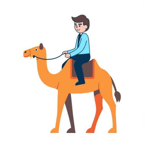 people riding a camel