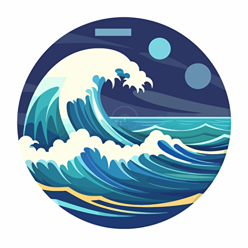 lighteningwave sticker, in the style of global imagery, no lettering, no image noise, white background, flat vector illustration,