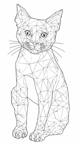 cat continuous line drawing cute pet stock vector