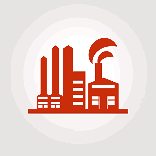 factory icon, vector, flat background, one color, minimalist