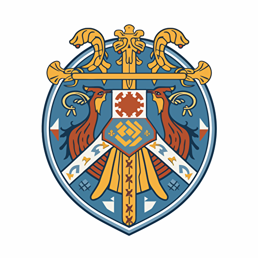 flat vector art, coat of arms in a anglo-saxon style, isolated, ultra minimalistic,