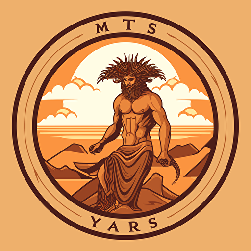 simple vector logo, atlas greek mythology related, warm colors, with background, no text