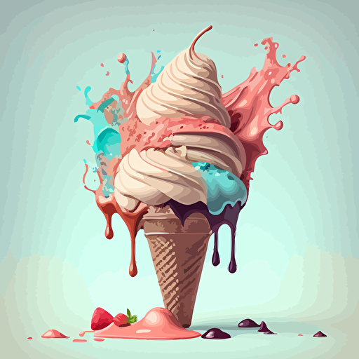 color illustration, vector draw ::5 Gelato::4 adobe illustrator::3