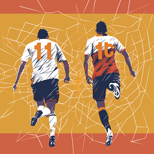 vector file simple of messi and ronaldhino from the back scoring a goal