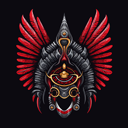 vector logo image Polish hussars helmet with wings