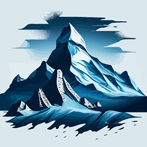 vector logo style mountains matterhorn blue monocrome