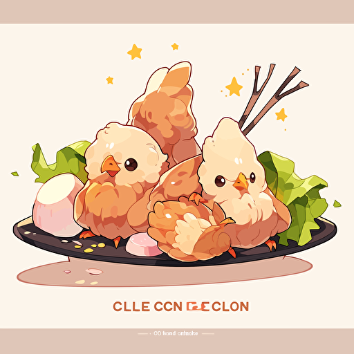chicken line vector drawing